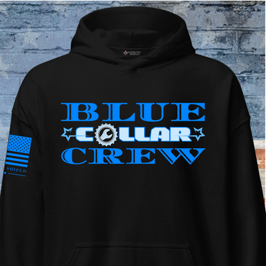 Blue Collar Crew Hoodie Patriotic Workwear Apparel
